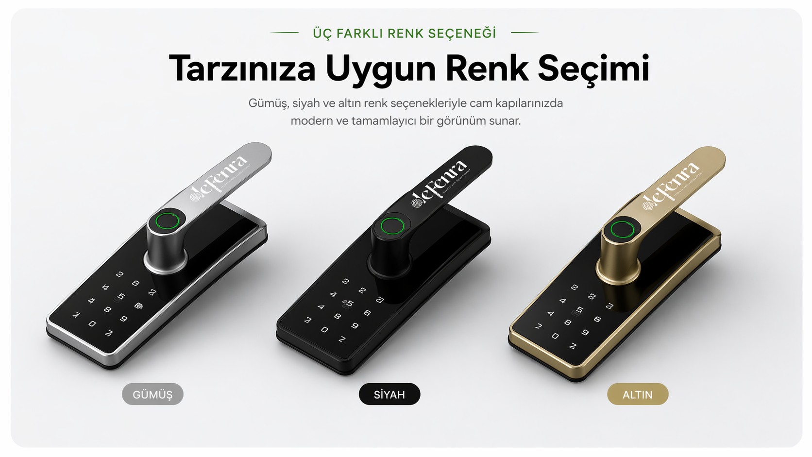 Defenra Glass B720 Pro renk se&ccedil;enekleri